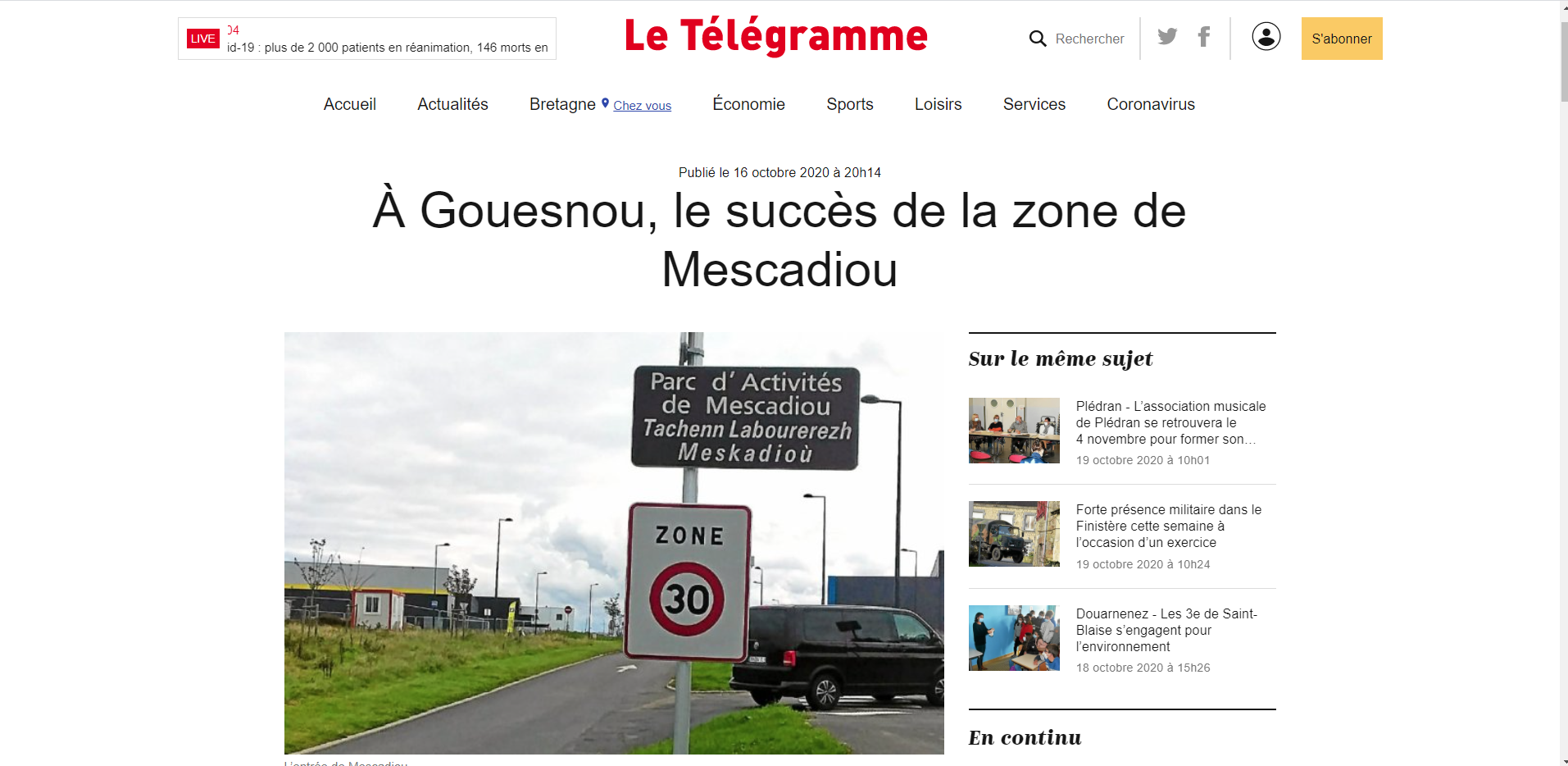 Le succès du Parc de Mescadiou – a lire dans Le Télégramme